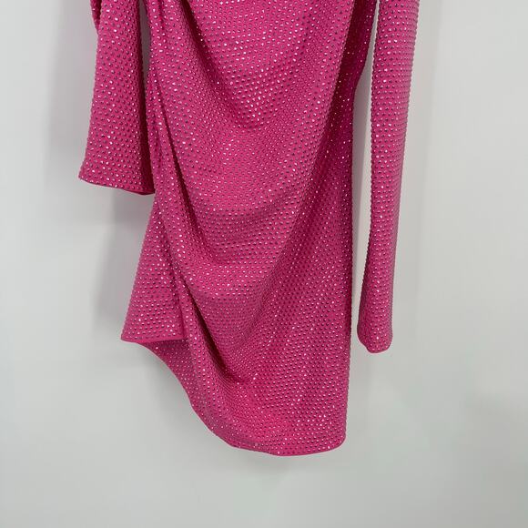 Cult Gaia | Nicole Dress in Dragonfruit Cut Out Asymmetrical Mini Dress XS - Picture 9 of 15
